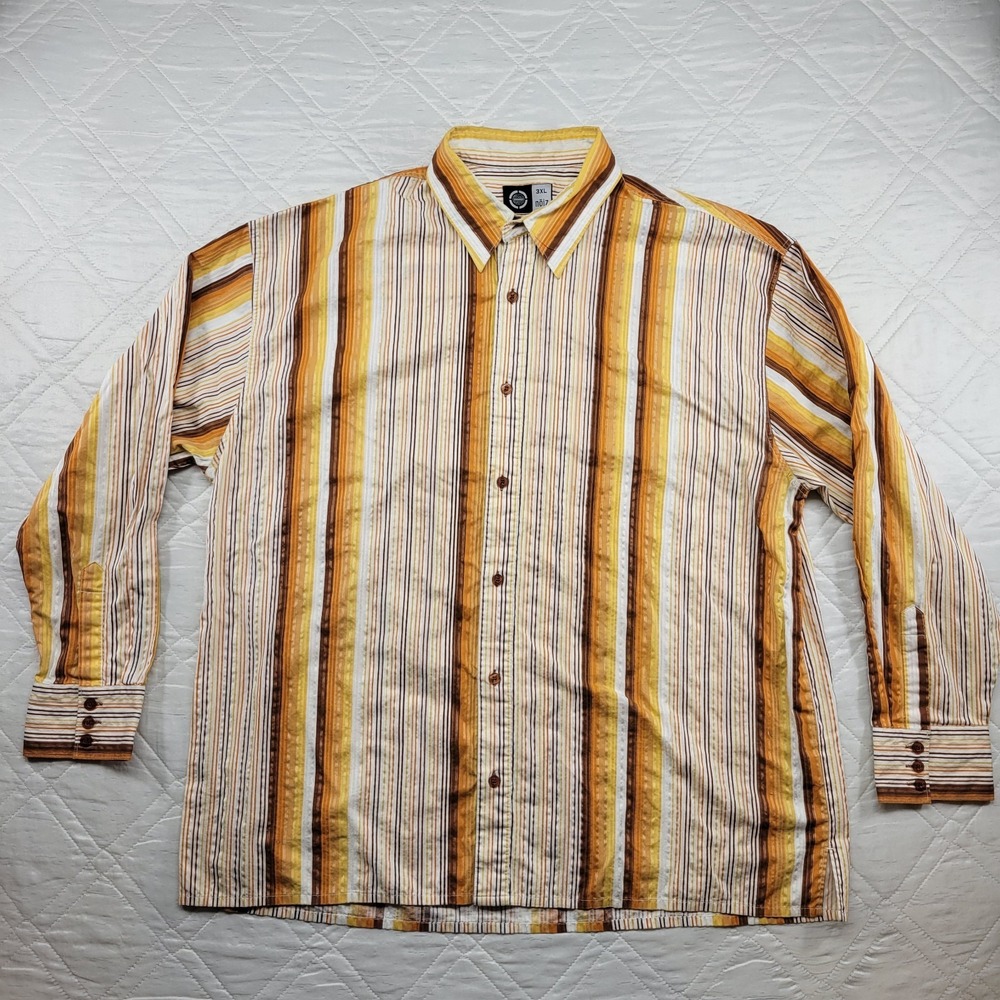 Noiz orange striped long sleeve dress shirt size 3XL